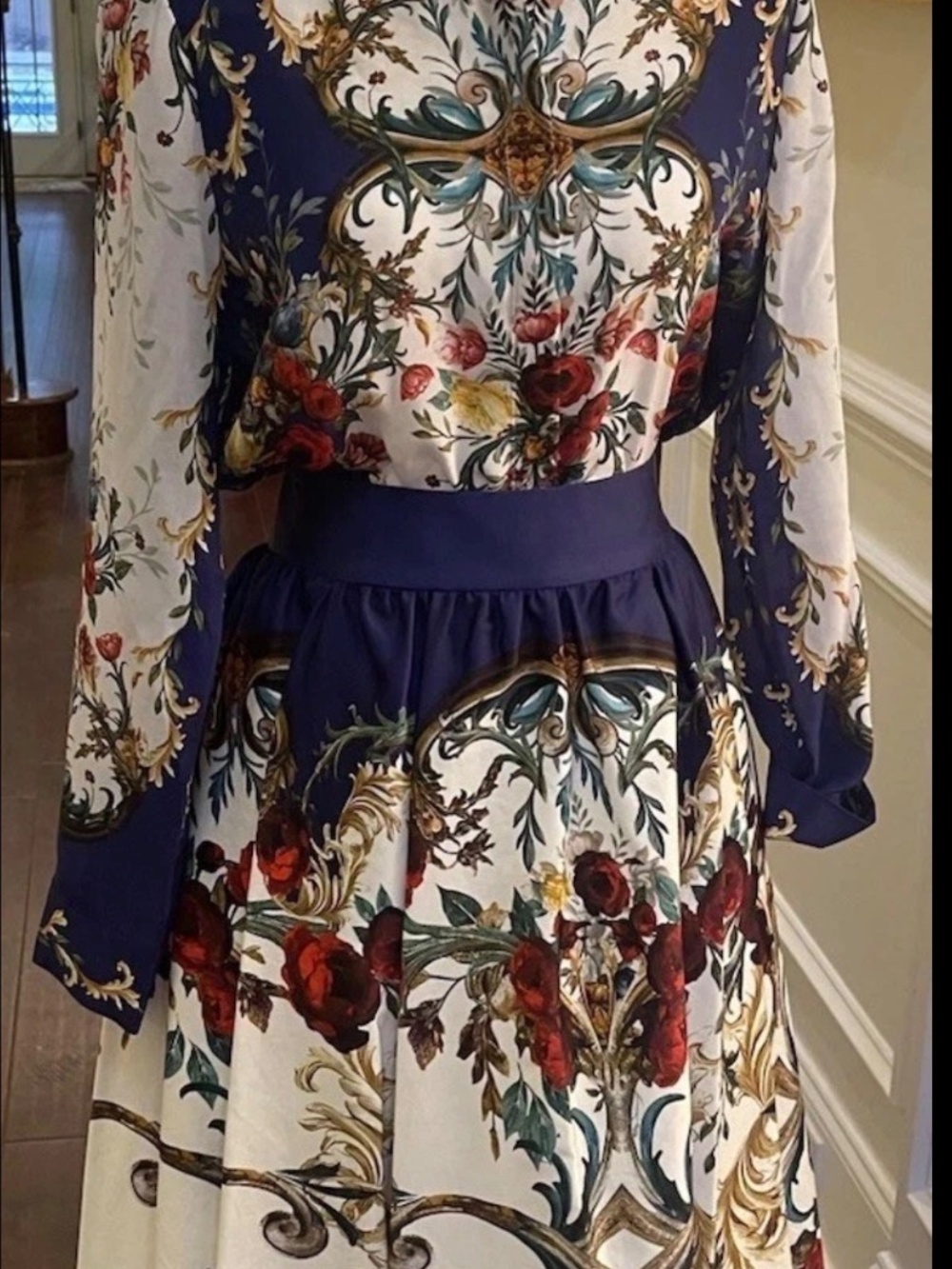 Alice & Olivia Nilda Gilded Rose Voluminous Skirt Sz 12 NWT - Picture 7 of 9